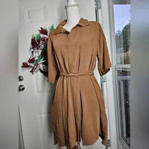 Chico's cold shoulder brown blouse tie waist size 1